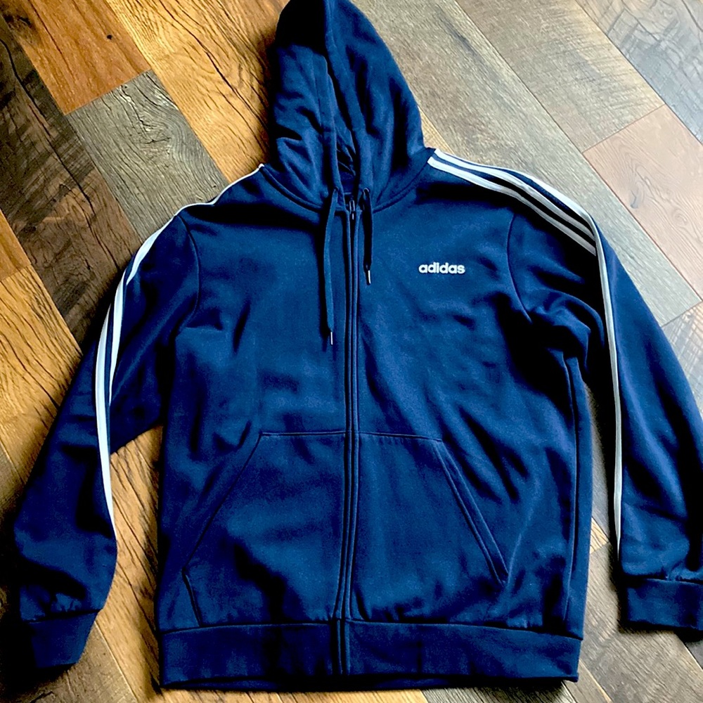 Adidas Navy Blue Full Zip Hoodie